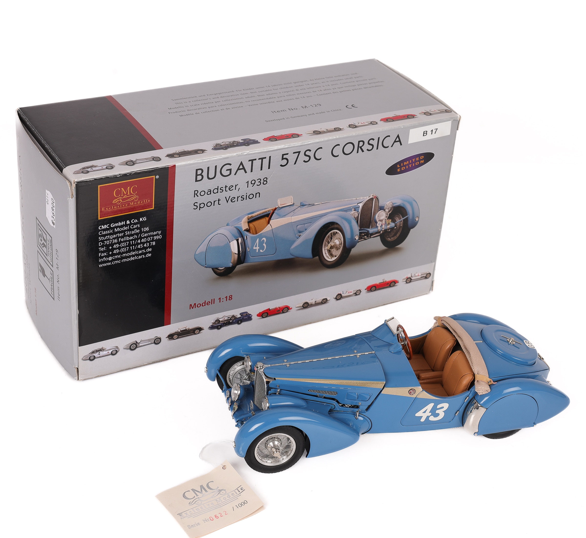 CMC Exclusive Modelle Limited Edition: Bugatti 57SC Corsica - 1938 