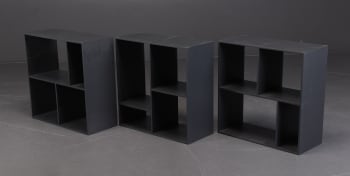 ATBO furniture. Tre reolmoduler i sortlakeret træ. (3)