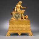 Fransk Louis Philippe kaminur af bronze, 1800-tallets midte