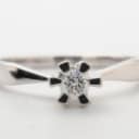 Solitaire ring with brilliant-cut approx. 0.15 ct, 14 ct. white gold, size 52