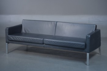 Eilersen, CFM sofa med sort læder, 3 pers.
