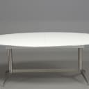 Vizion Furniture. Spisebord med udtræk, hvid laminat/ alukant. Model Arco. 