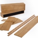 491. PBJ Designhouse. Wall-mounted shelving system model 'Moore' made of oak (10)