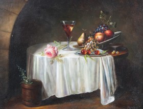 Unknown artist, still life, in older style, 20s.