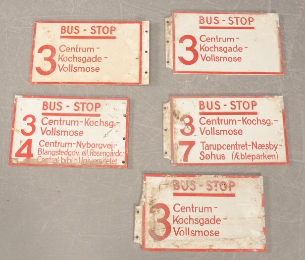 Metalskilte, busskilte. (5)