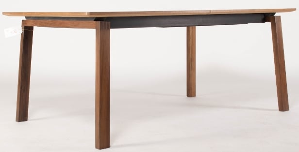 503. PBJ Designhouse. Dining table w/ extension leaves, model X-TRA, walnut / white. (3)