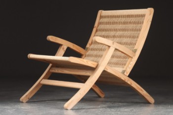 Skandinavisk møbeldesign. Foldestol / hvilestol af fyrretræ, 1970erne