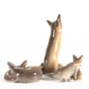 Royal Copenhagen. Peter Herold etc. Fox figurines, no 1788, 438 & 437. (3)