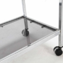 Steel and glass serving trolley, 1980s