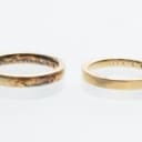 Pair of gold-plated silver alliance rings with brilliants, 0.09 and 0.15 ct. (2)