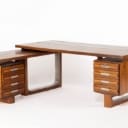 Danish Furniture Manufacturer. Freestanding desk with side table (2)
