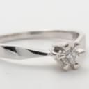 Solitaire ring with brilliant-cut approx. 0.15 ct, 14 ct. white gold, size 52