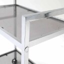 Steel and glass serving trolley, 1980s