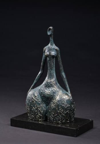 Bronzeskulptur, abstrakt nøgen kvinde