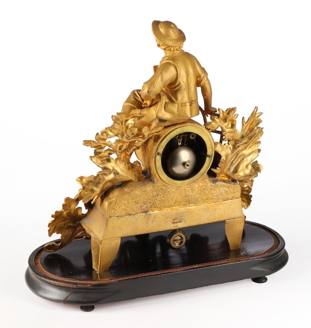 Phillippe H. Mourey. French mantel clock with glass dome, last quarter of the 19th century