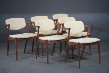 Kai Kristiansen, 6 stole af fineret palisander, model 42 (6)