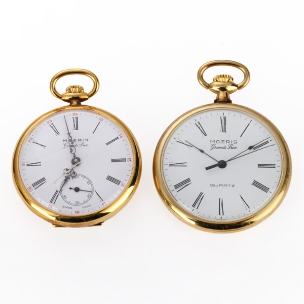 Oudin A Paris, Moeris and Mora. Collection of pocket watches in i.a. silver (6)