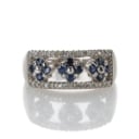 Sapphire and diamond ring in 18 kt white gold, approx. 0.17 ct. Size 55
