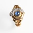 Guldring med safir og diamanter, ringstr. 55