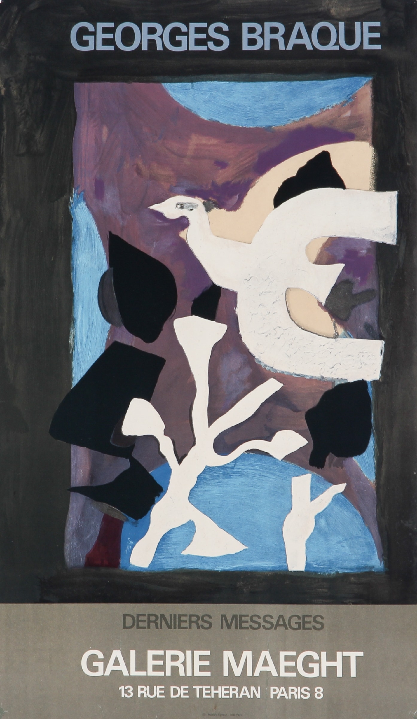 Georges Braque, after. Lithographic poster, 'Derniers Messages', 1967