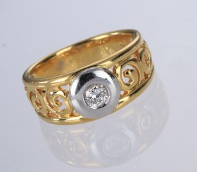 Brillantring i 18 kt. guld, 0.20 ct.