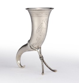 P. Hertz. Silver drinking horn in Old Norse style, circa 1900