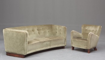 trend Betydning Kirkestol Fritz Hansen, lounge chair, model 1669, and variation of sofa model 1668  (2) - Lauritz.com