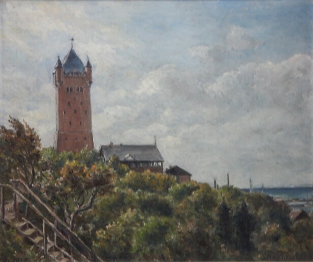 Frans Frandsen. Esbjerg Vandtårn m/ havneudsigt.