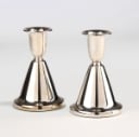 Thorvald Marthinsen, Norway. A pair of modern silver candlesticks (2)