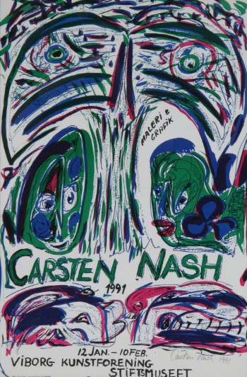 Carsten Nash, ustillingsplakat sign. i bly