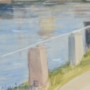 Thomas Skeel Ankersen 20. årh. Parti fra Nykøbing F. med parti fra Christian IX bro, og Hasselø.  (2).