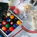Multi-spillebord med stel i hård plast, 9 spil bla.bordfodbold bordtennis, bordhockey..,
