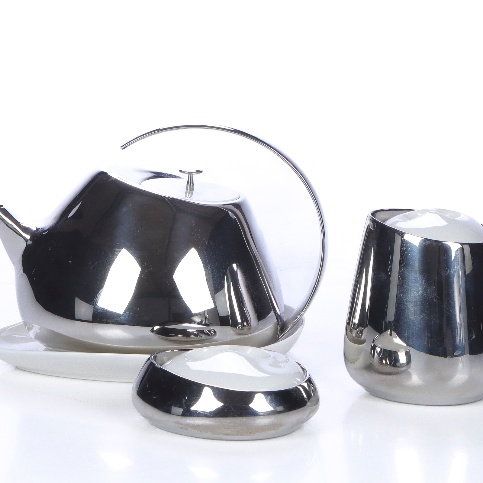Helena Rohner for Georg Jensen. Tea set of polished steel and