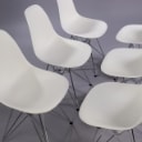 Charles Eames. Set of six chairs, model DSR, white polypropylene (6)