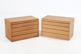 Poul Cadovius. Pair of wall-mounted drawer modules, oak (2)