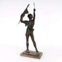 Unknown artist: Sculpture of man with sword and banner