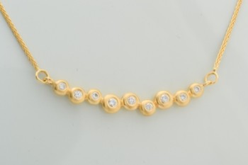 Kranz & Ziegler Couture Snefnug halskæde med vedhæng med brillanter, 14 kt. guld