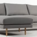 153036, 153037 - Wendelbo. 2.5 seater sofa with chaise longue model 056, grey