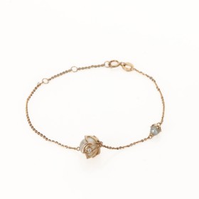 202408856 Kulturperle bracelet with brilliant, of 18 kt