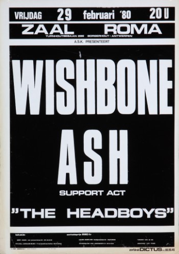 Belgisk plakat, Wishbone Ash, 1980