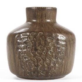 Saxbo & Eva Stæhr-Nielsen. Vase m/ ornamentik, glaseret stentøj, nr. 253.