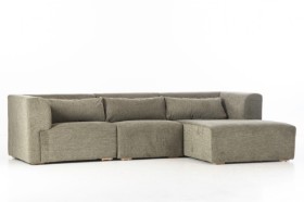 Living&more. 3 - pers sofa med chaiselong, Model Karl - Mørke Grøn