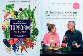 &#65279;'Anti-inflammatorisk topform på 4 uger' af Martin Kreutzer & Simon Weisdorf og '21 helbredende dage med antiinflammatorisk kost' af Jerk W. Langer & Louise Bruun (2)