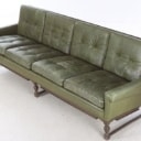 Svend Skipper. Four-seater sofa in green leather