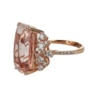 Cocktailring med stor morganit og brillanter, ca 0.92 ct af 18 kt rosaguld