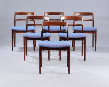 Henry Kjærnulf. A set of six rosewood chairs from the 1960s (6)