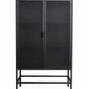 Daneline. Display cabinet in black painted perforated metal.