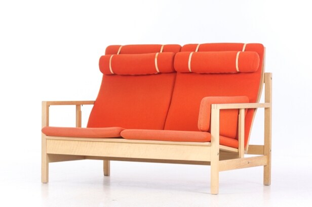 Børge Mogensen. High-backed two-seater sofa, oak, model 2252