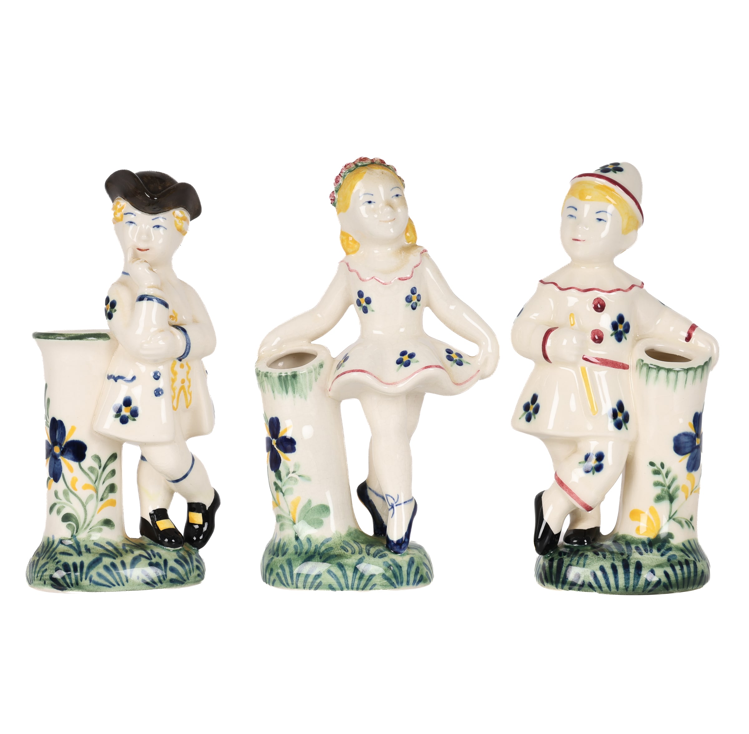 Aluminia: Children's Aid Day figures 'Columbine', 'Bajads' and 'Henrik'. (3)
