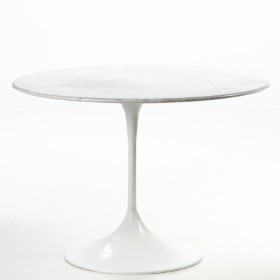 Unknown furniture manufacturer. Circular dining table with marble top.